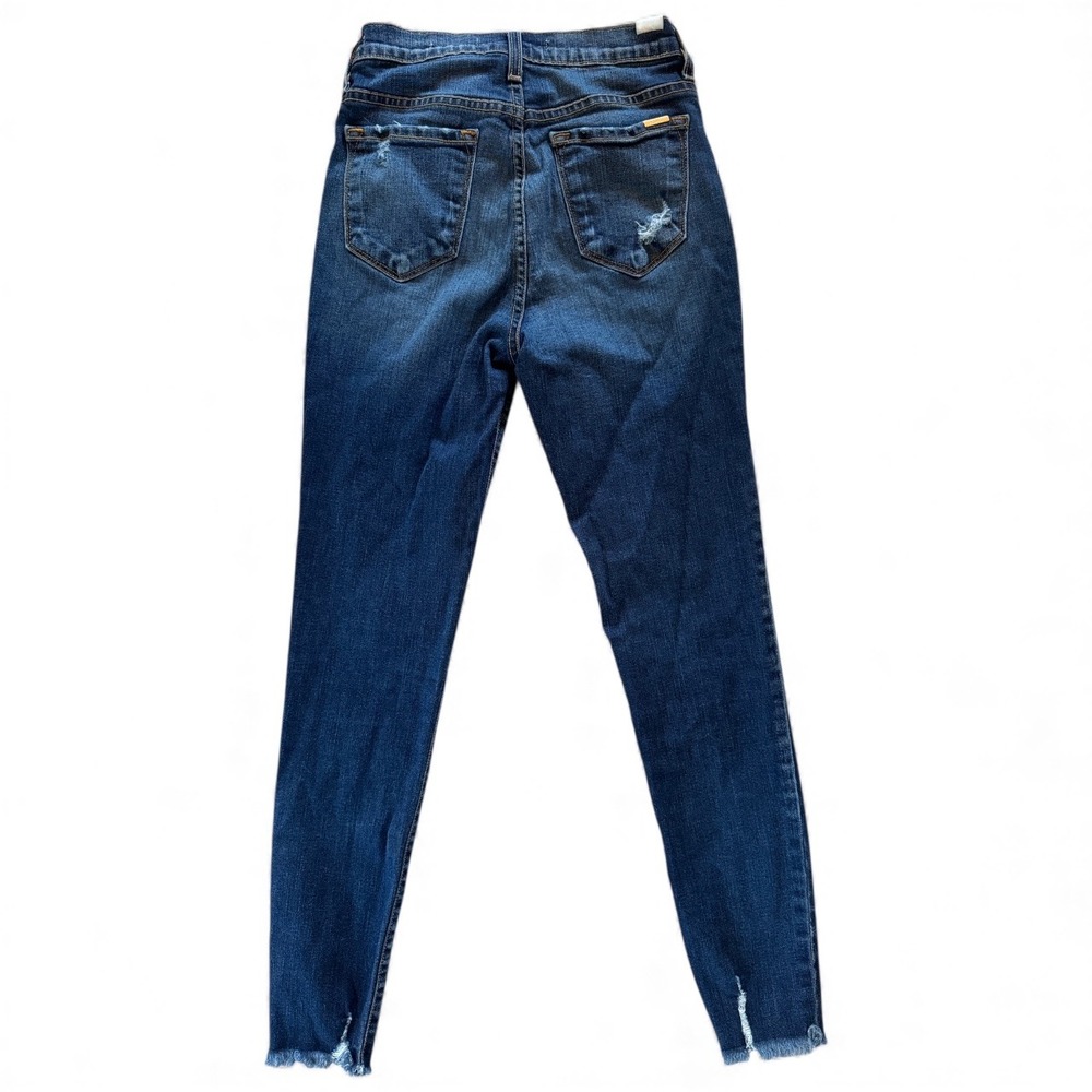 Kancan Premier Women's Size 26 High Rise Skinny Jeans Distressed Raw Hem Dk Wash - Picture 4 of 6